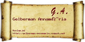 Gelberman Annamária névjegykártya